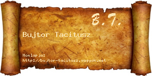 Bujtor Tacitusz névjegykártya